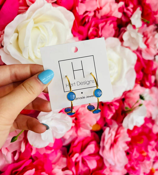 Hart Designs Hoop Earrings/ Blue