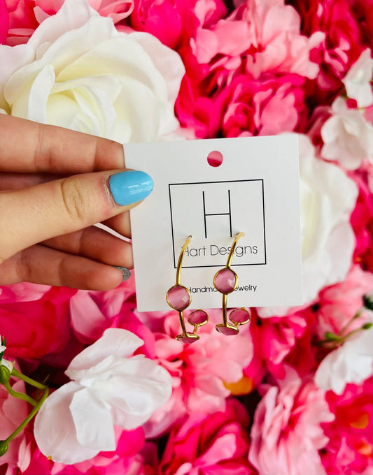 Hart Designs Hoop Earrings/Pink