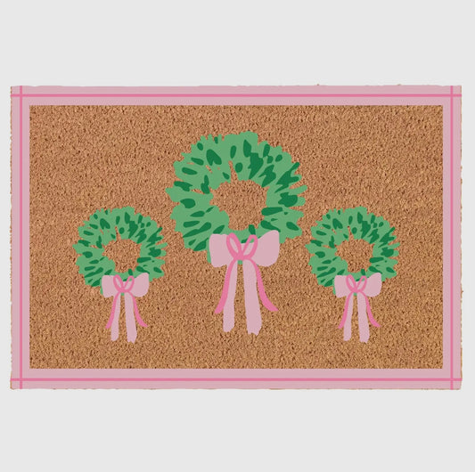 Rosy Wreaths Door Mat