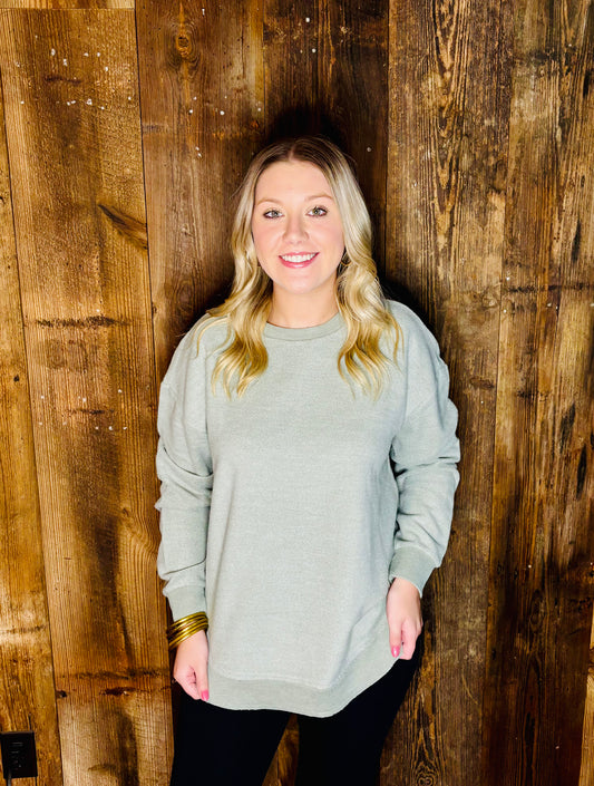 Southern Fried Cotton Pullover- Bay